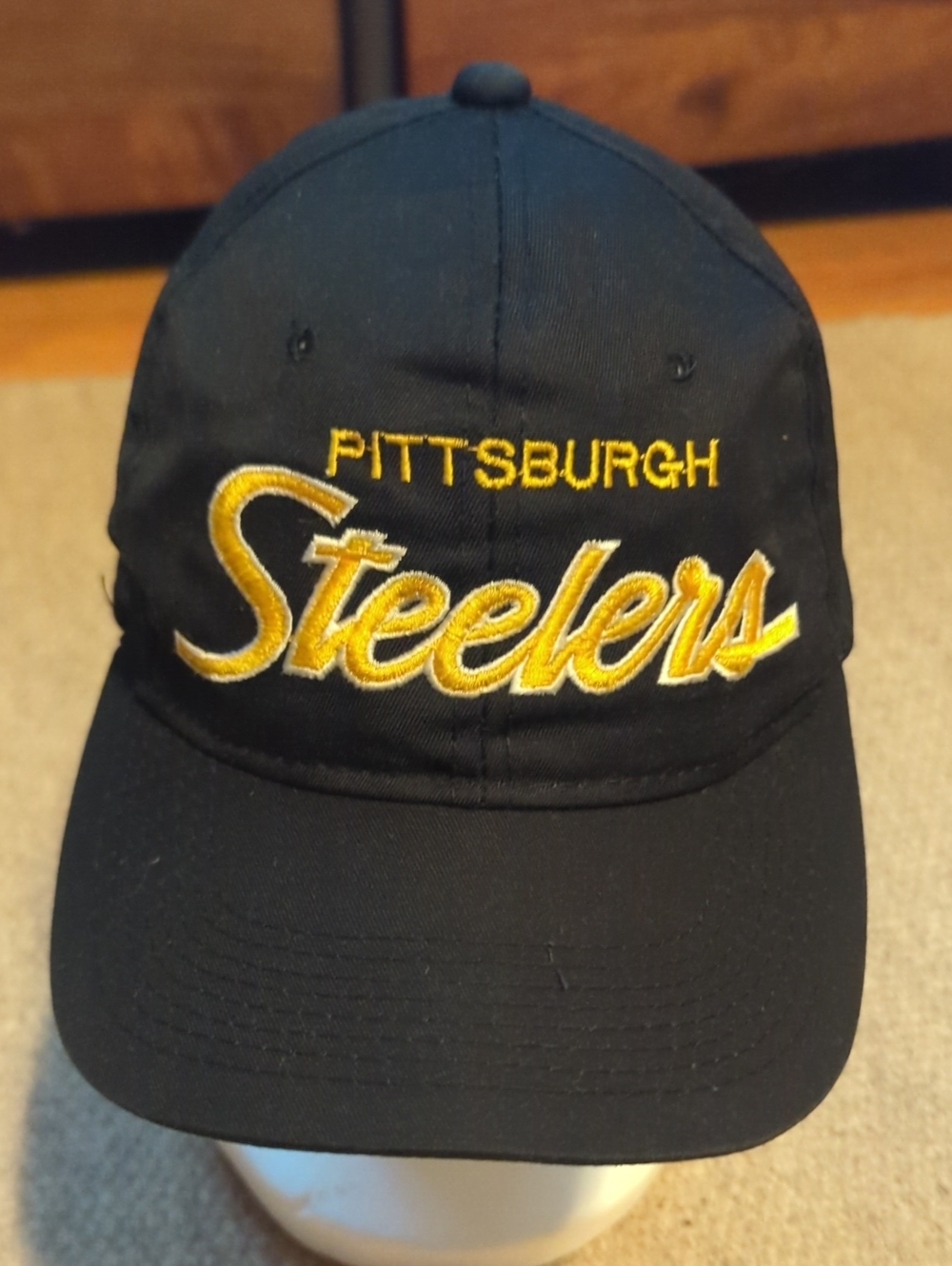 Vintage 90s Sports Specialities Pittsburgh Steelers Script Snapback Great